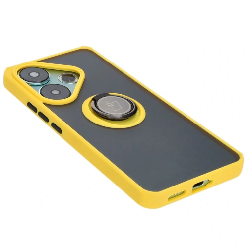Buy Bizon Case Hybrid Ring Xiaomi Poco F6 smoky with a yellow frame - BIZ6189 - {ean13} - Home Screen Store Europe