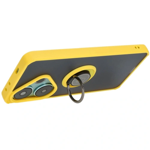 Buy Bizon Case Hybrid Ring Xiaomi Poco F6 smoky with a yellow frame - BIZ6189 - {ean13} - Home Screen Store Europe