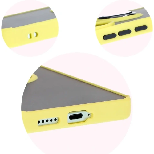 Buy Bizon Case Hybrid Ring Xiaomi Poco F6 smoky with a yellow frame - BIZ6189 - {ean13} - Home Screen Store Europe