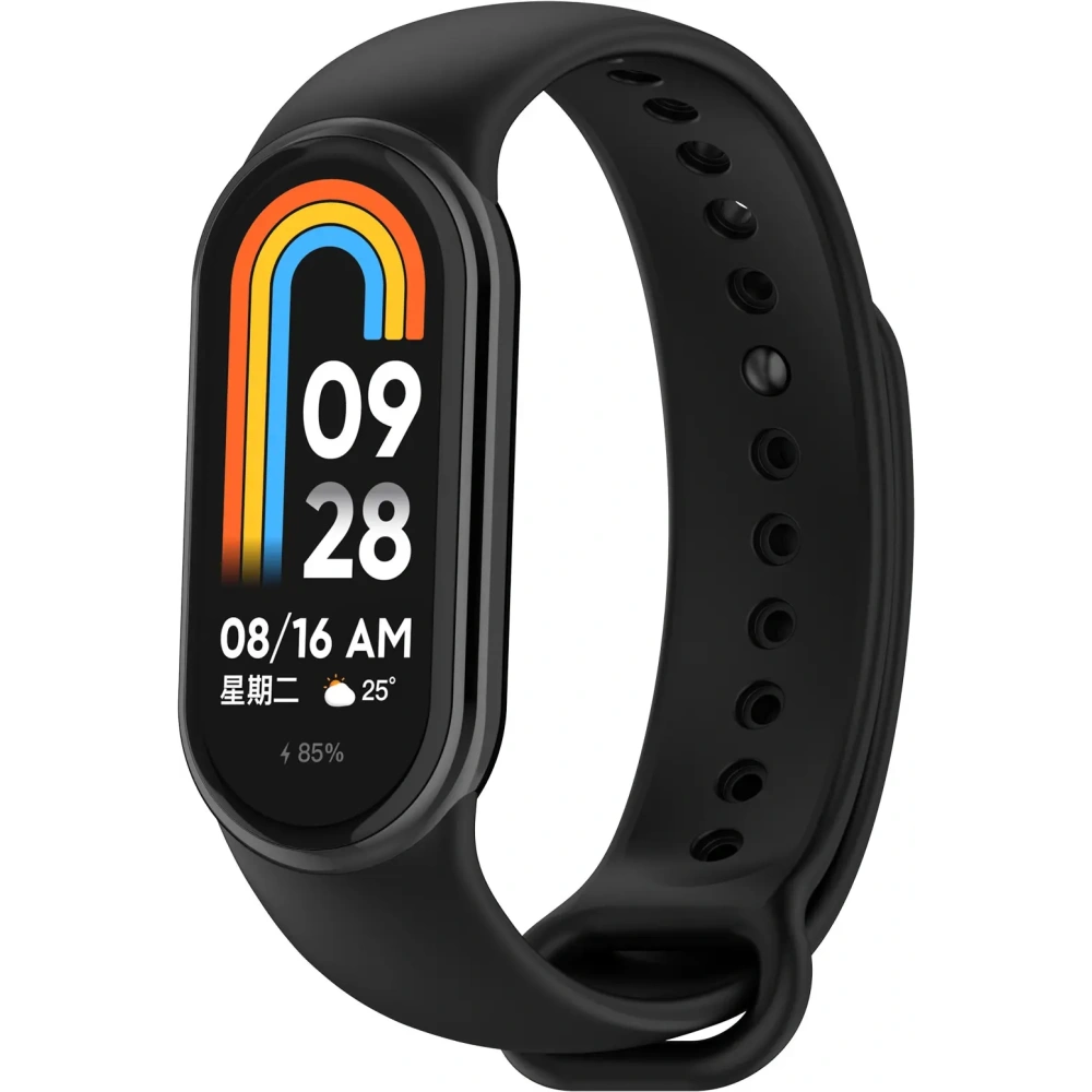 Silikonowy pasek Bizon Strap Watch Silicone do Xiaomi Smart Band 9 / 9 NFC / 8 czarny