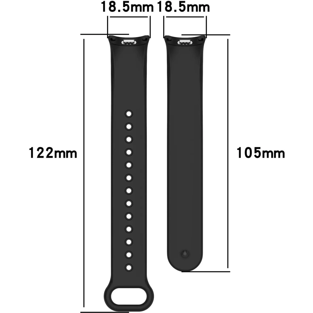 Silikonowy pasek Bizon Strap Watch Silicone do Xiaomi Smart Band 9 / 9 NFC / 8 czarny