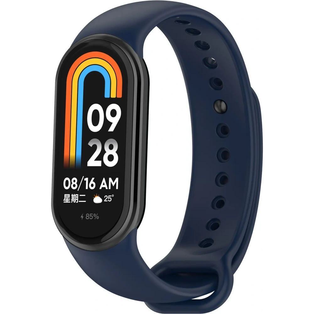 Silikonowy pasek Bizon Strap Watch Silicone do Xiaomi Smart Band 9 / 9 NFC / 8 granatowy