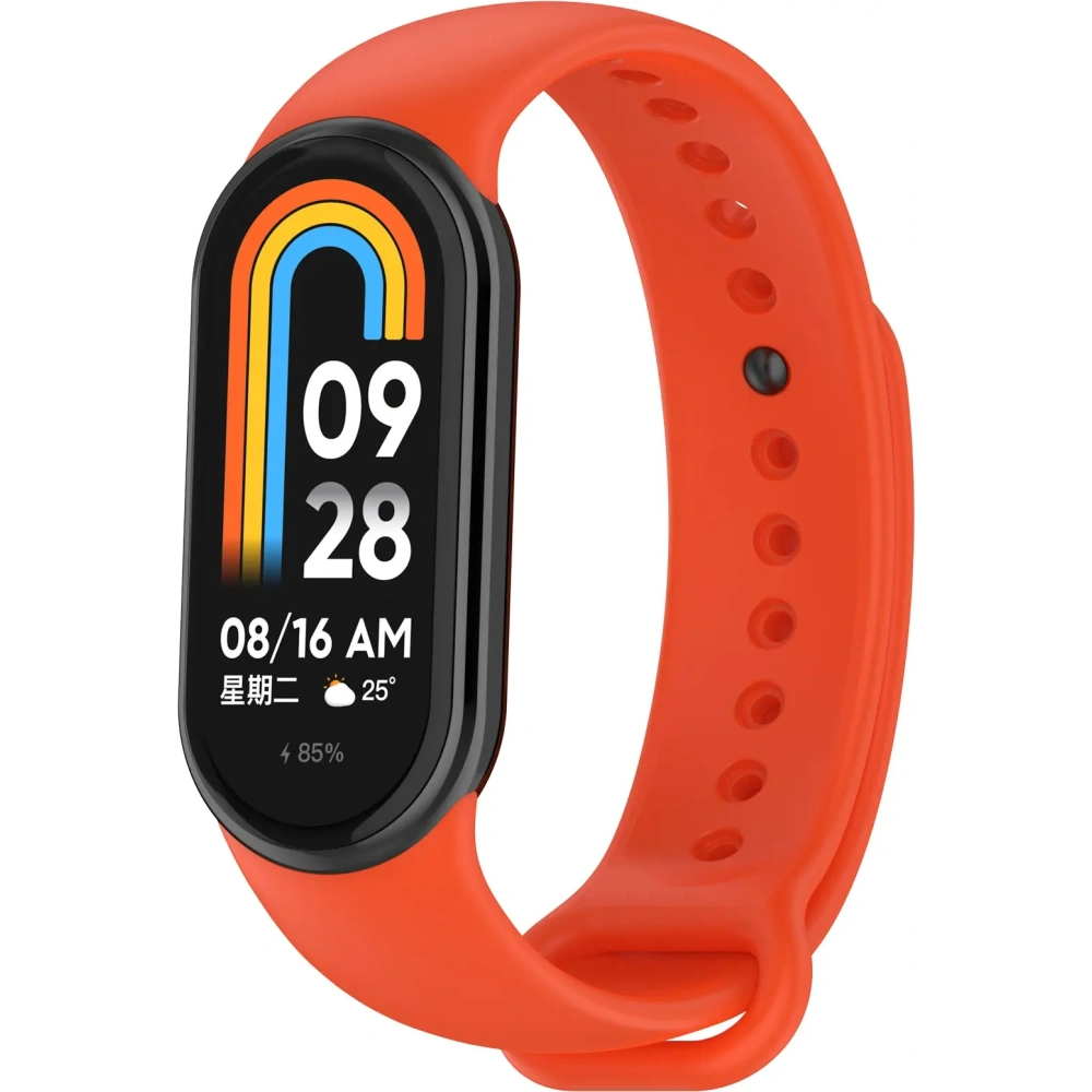 Silikonowy pasek Bizon Strap Watch Silicone do Xiaomi Smart Band 9 / 9 NFC / 8 pomarańczowy