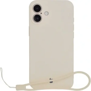 Silikonowe etui z pierścieniem magnetycznym Bizon Case Silicone Magnetic do Apple iPhone 16 Plus beżowe