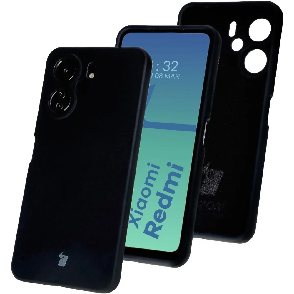 Silikonowe etui Bizon Soft Case do Xiaomi Redmi 13C 4G / Xiaomi Redmi 13C 5G / Xiaomi Poco C65 czarne