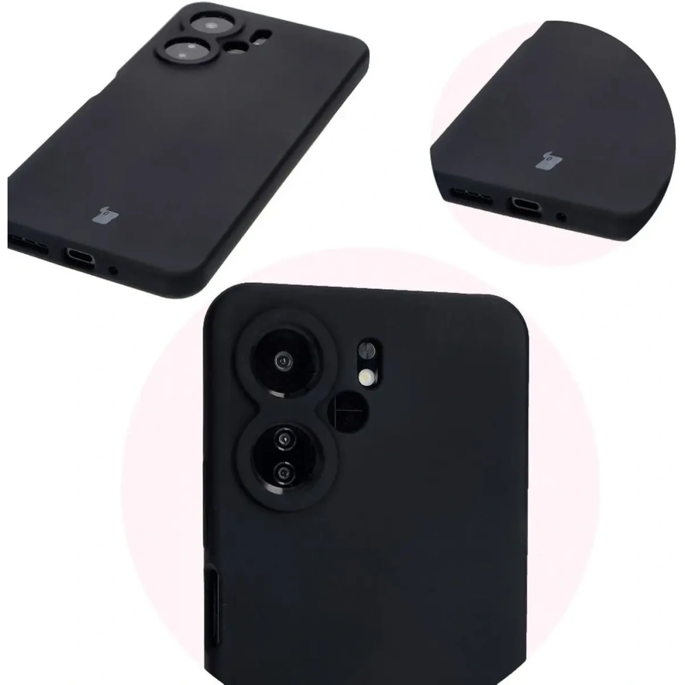 Silikonowe etui Bizon Soft Case do Xiaomi Redmi 13C 4G / Xiaomi Redmi 13C 5G / Xiaomi Poco C65 czarne