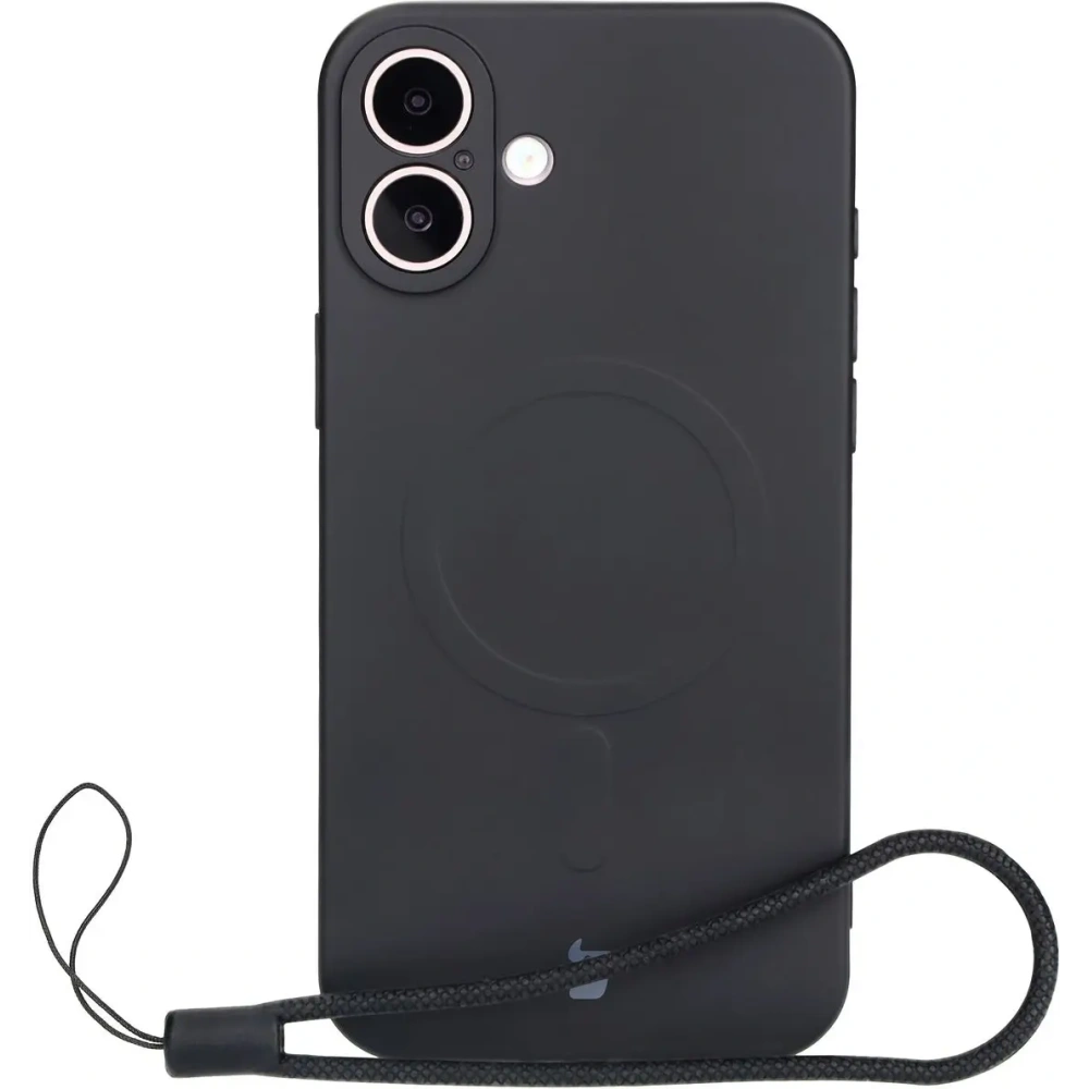 Silikonowe etui z pierścieniem magnetycznym Bizon Case Silicone Magnetic do Apple iPhone 16 czarne