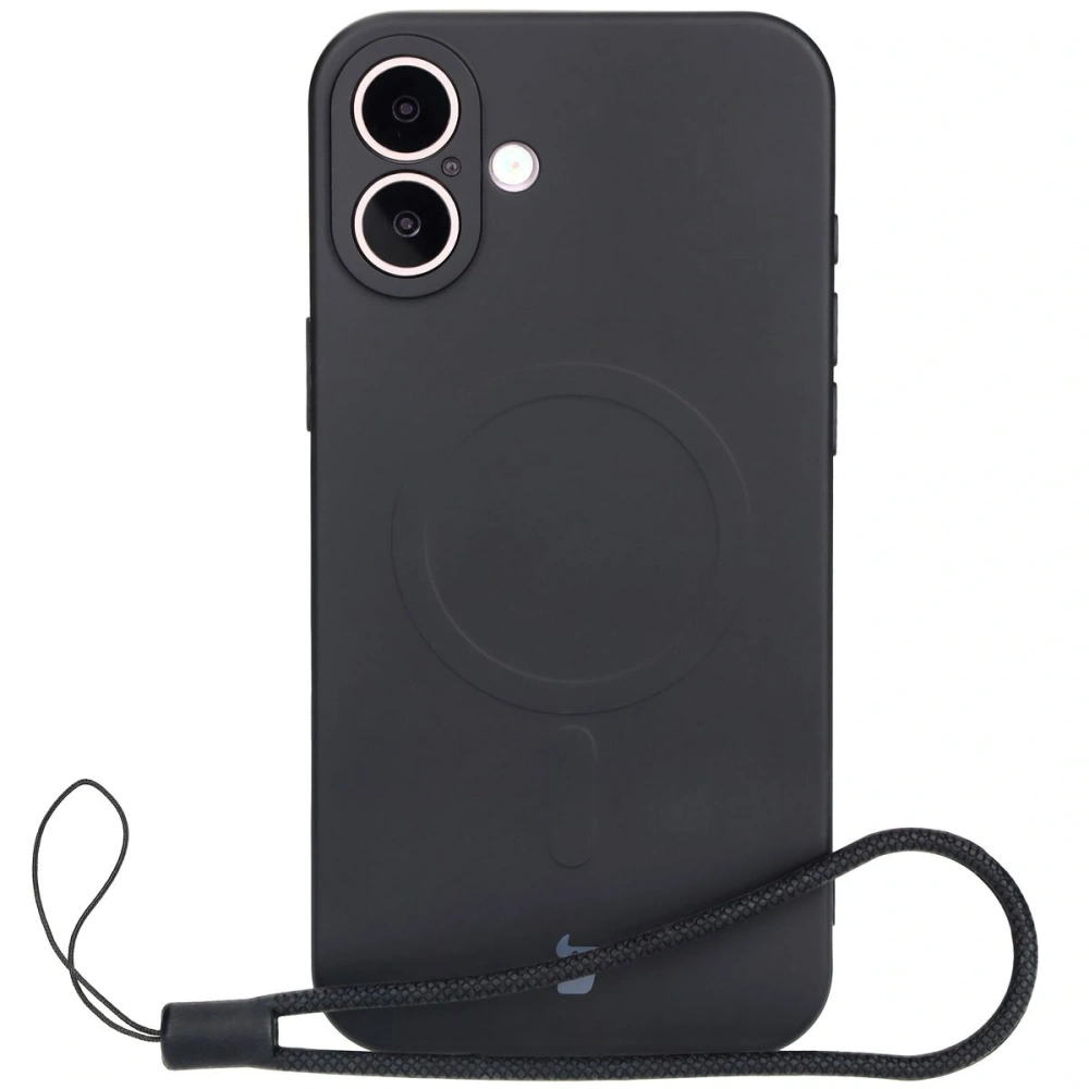 Silikonowe etui z pierścieniem magnetycznym Bizon Case Silicone Magnetic do Apple iPhone 16 Plus czarne