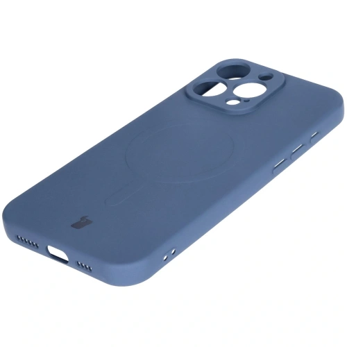 Kup Silikonowe etui z pierścieniem magnetycznym Bizon Case Silicone Magnetic do Apple iPhone 16 Pro Max granatowe - BIZ6205 - {ean13} - Sklep Home Screen