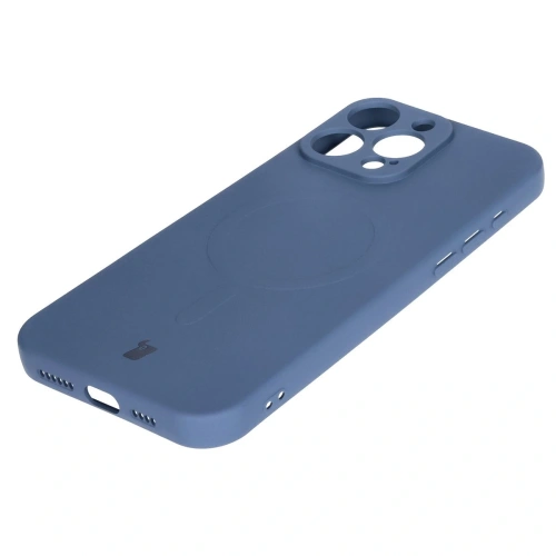 Kup Silikonowe etui z pierścieniem magnetycznym Bizon Case Silicone Magnetic do Apple iPhone 16 Pro granatowe - BIZ6206 - {ean13} - Sklep Home Screen