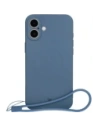 Silikonowe etui z pierścieniem magnetycznym Bizon Case Silicone Magnetic do Apple iPhone 16 granatowe