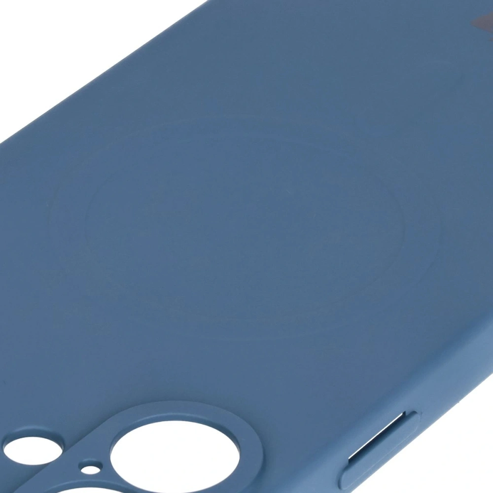 Silikonowe etui z pierścieniem magnetycznym Bizon Case Silicone Magnetic do Apple iPhone 16 granatowe