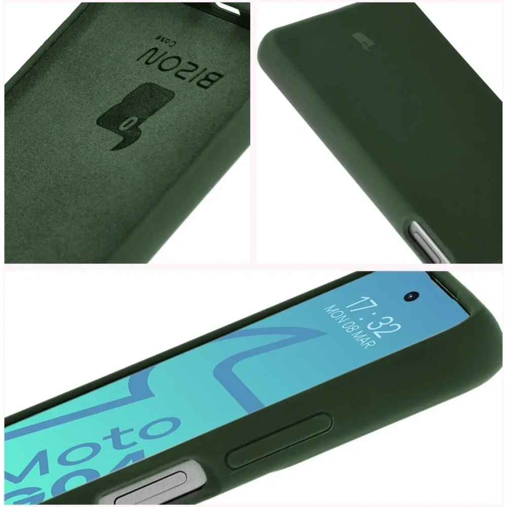 Silikonowe etui Bizon Soft Case do Motorola Moto G04 ciemnozielone