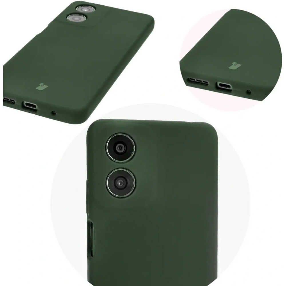 Silikonowe etui Bizon Soft Case do Motorola Moto G04 ciemnozielone