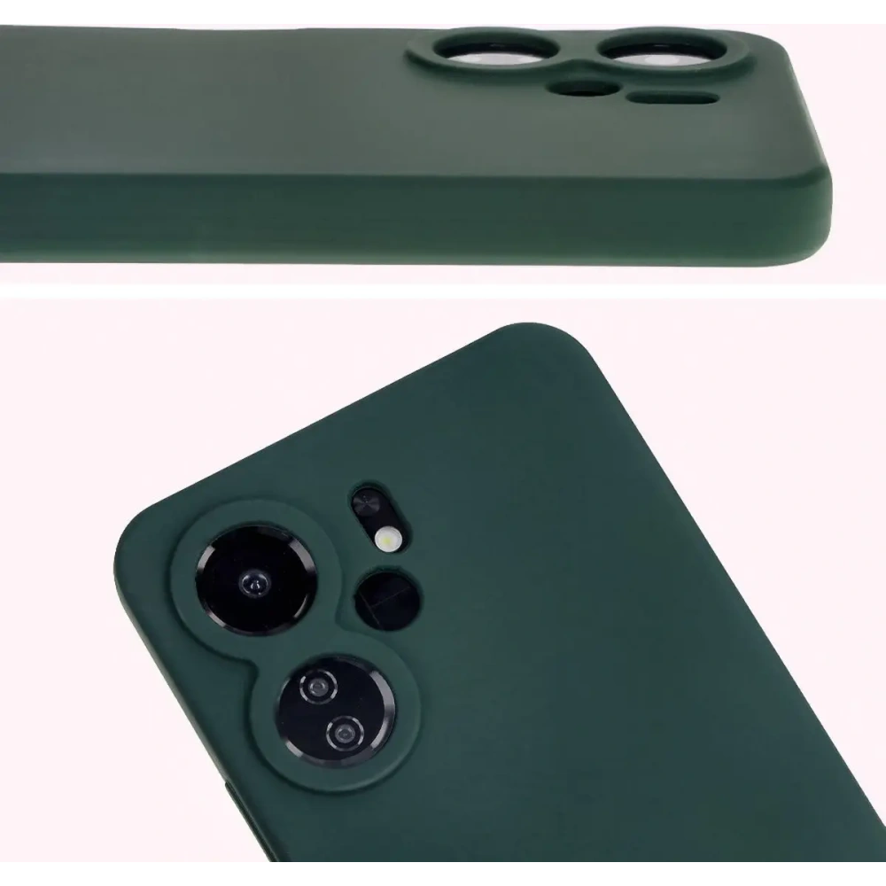 Silikonowe etui Bizon Soft Case do Xiaomi Redmi 13C 4G / Xiaomi Redmi 13C 5G / Xiaomi Poco C65 ciemnozielone