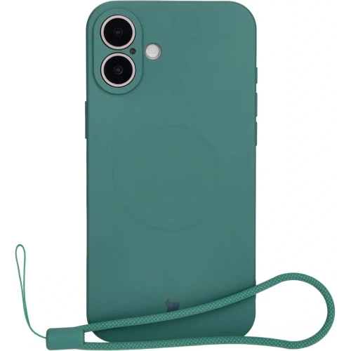 Kup Silikonové pouzdro s magnetickým kroužkem Bizon Case Silicone Magnetic pro Apple iPhone 16 tmavě zelené - BIZ6213 - {ean13} - Sklep Home Screen
