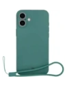 Silikonowe etui z pierścieniem magnetycznym Bizon Case Silicone Magnetic do Apple iPhone 16 ciemnozielone