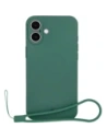 Silikonowe etui z pierścieniem magnetycznym Bizon Case Silicone Magnetic do Apple iPhone 16 Plus ciemnozielone