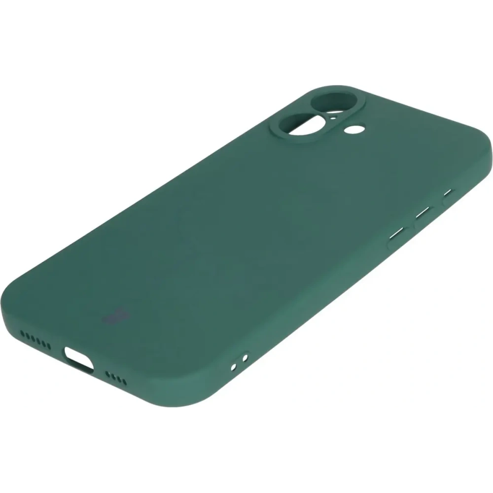 Silikonowe etui z pierścieniem magnetycznym Bizon Case Silicone Magnetic do Apple iPhone 16 Plus ciemnozielone