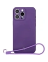 Silikonové pouzdro s magnetickým kroužkem Bizon Case Silicone Magnetic pro Apple iPhone 16 Pro Max švestkové