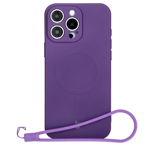 Kup Silikonowe etui z pierścieniem magnetycznym Bizon Case Silicone Magnetic do Apple iPhone 16 Pro śliwkowe - BIZ6216 - {ean13} - Sklep Home Screen