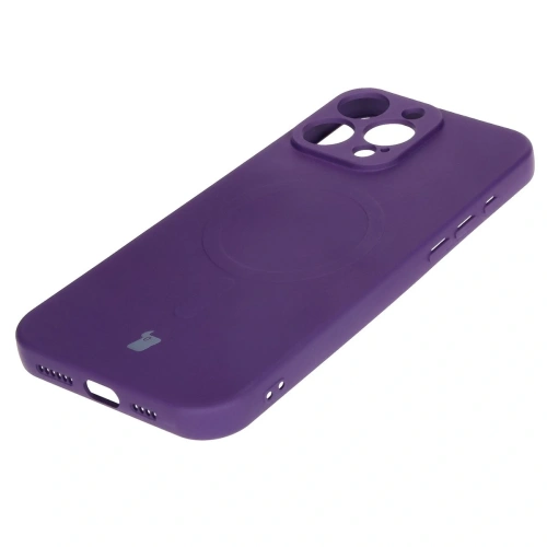 Kup Silikonowe etui z pierścieniem magnetycznym Bizon Case Silicone Magnetic do Apple iPhone 16 Pro śliwkowe - BIZ6216 - {ean13} - Sklep Home Screen