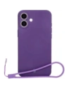 Silikonowe etui z pierścieniem magnetycznym Bizon Case Silicone Magnetic do Apple iPhone 16 śliwkowe