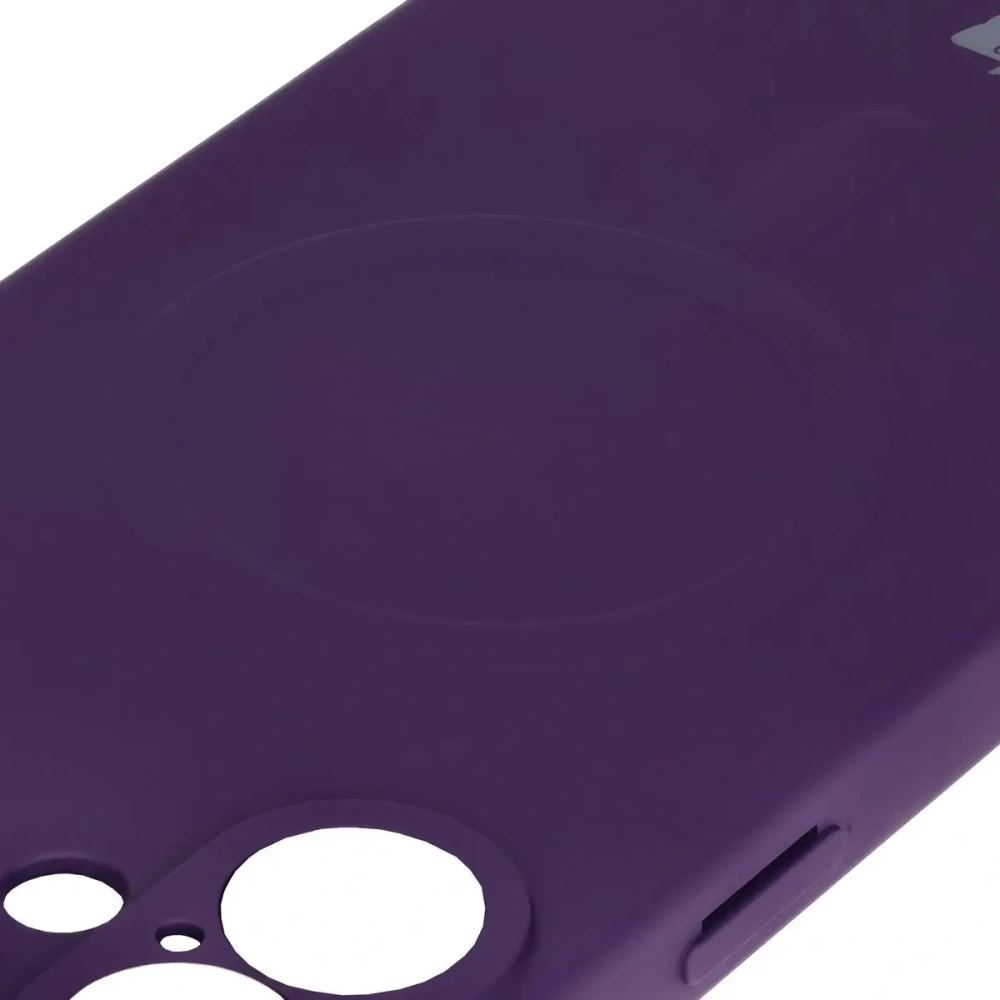 Silikonowe etui z pierścieniem magnetycznym Bizon Case Silicone Magnetic do Apple iPhone 16 śliwkowe