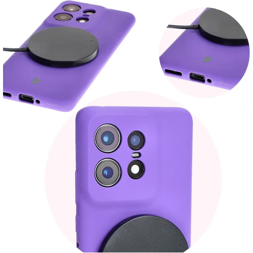 Silikonowe etui Bizon Soft Case do Motorola Edge 50 Pro fioletowe