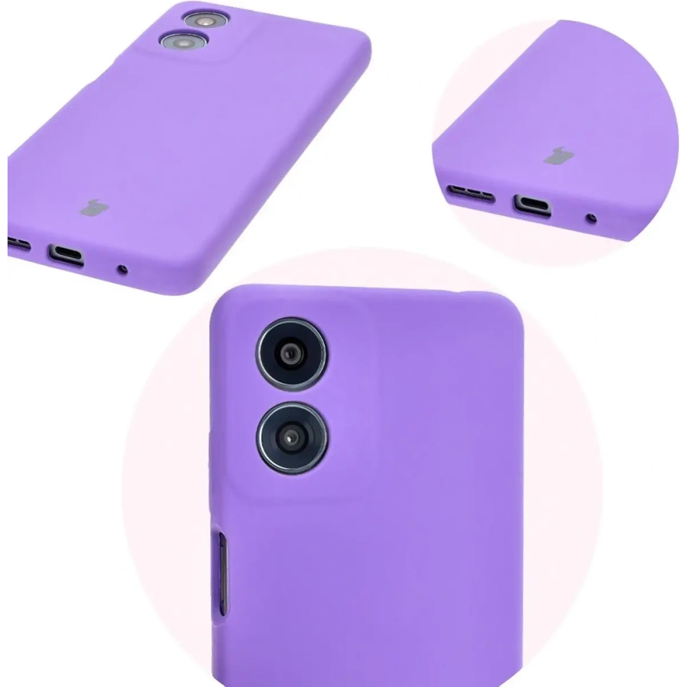 Silikonowe etui Bizon Soft Case do Motorola Moto G04 fioletowe