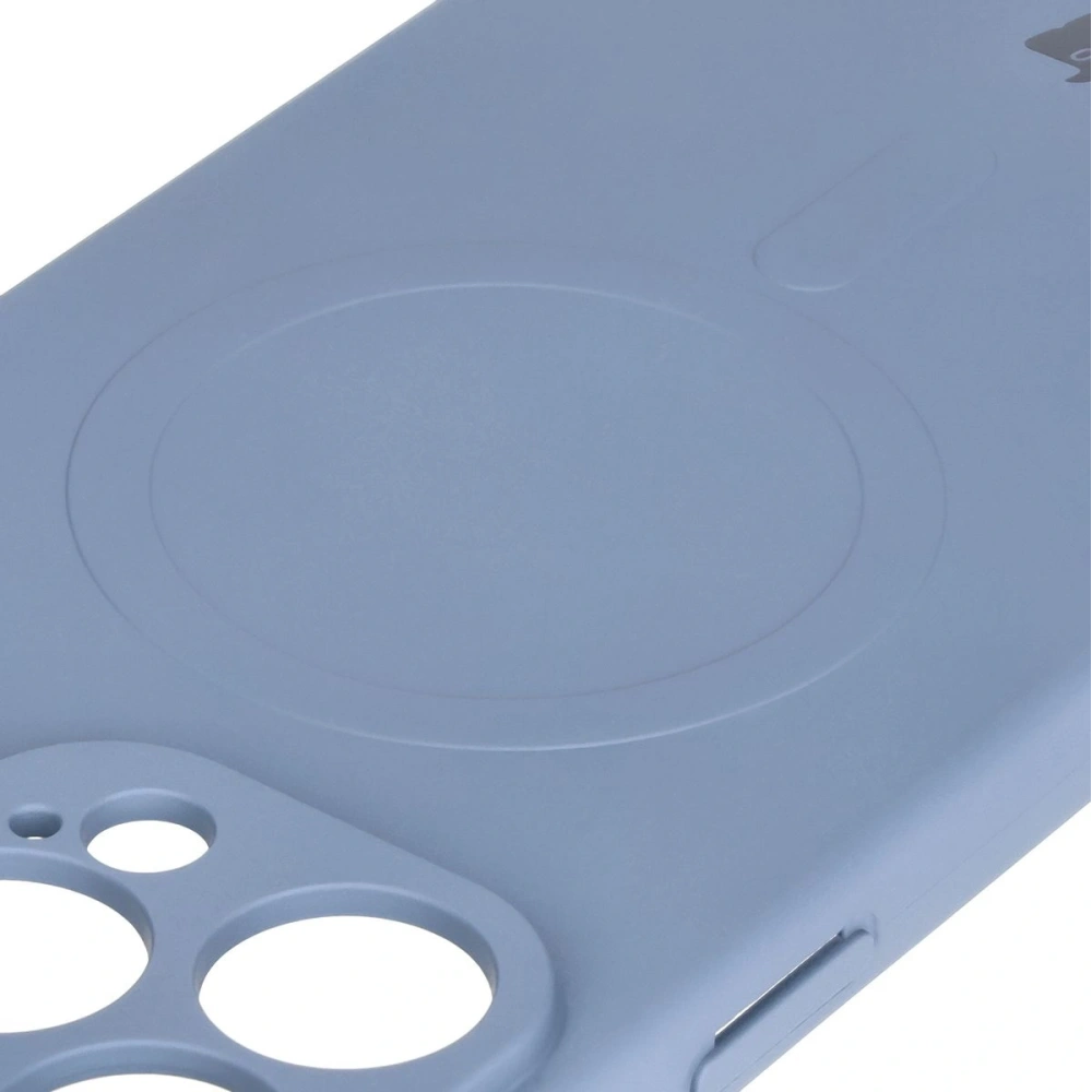 Silikonowe etui z pierścieniem magnetycznym Bizon Case Silicone Magnetic do Apple iPhone 16 Pro Max szare