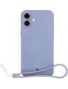 Silikonowe etui z pierścieniem magnetycznym Bizon Case Silicone Magnetic do Apple iPhone 16 szare