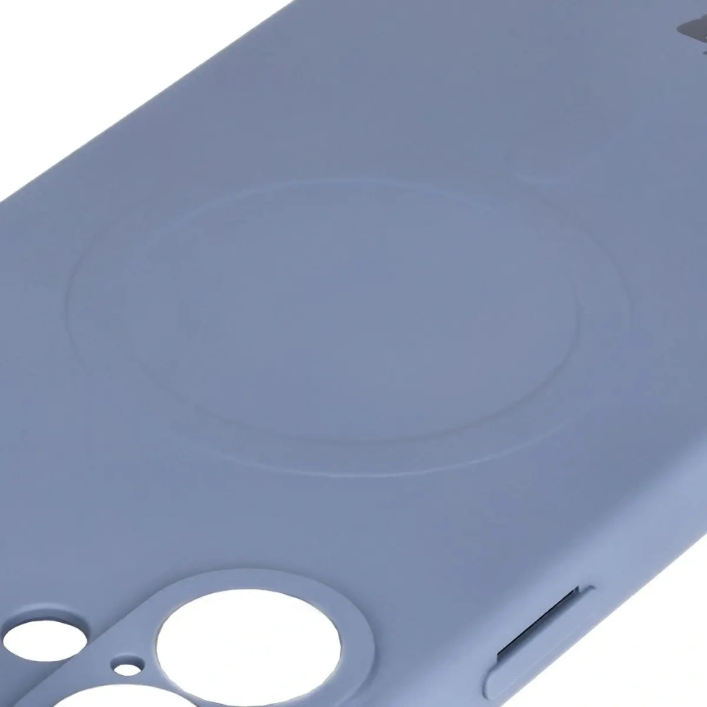 Silikonowe etui z pierścieniem magnetycznym Bizon Case Silicone Magnetic do Apple iPhone 16 Plus szare