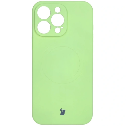 Kup Silikonowe etui z pierścieniem magnetycznym Bizon Case Silicone Magnetic do Apple iPhone 16 Pro Max jasnozielone - BIZ6226 - {ean13} - Sklep Home Screen