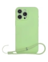 Silikonové pouzdro s magnetickým kroužkem Bizon Case Silicone Magnetic pro Apple iPhone 16 Pro světle zelené