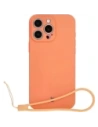 Silikonové pouzdro s magnetickým kroužkem Bizon Case Silicone Magnetic pro Apple iPhone 16 Pro mrkvové