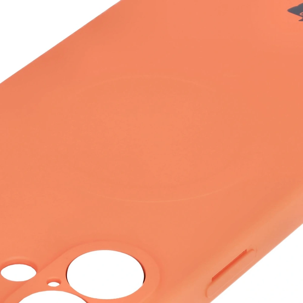 Silikonowe etui z pierścieniem magnetycznym Bizon Case Silicone Magnetic do Apple iPhone 16 marchewkowe