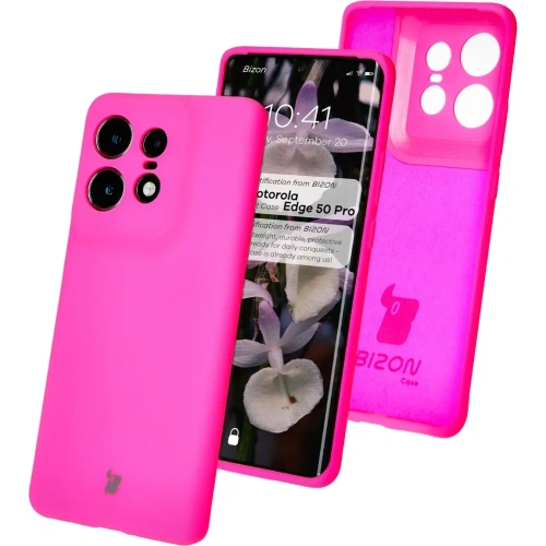 Kup Silikonowe etui Bizon Soft Case do Motorola Edge 50 Pro neonowo-różowe - BIZ6234 - {ean13} - Sklep Home Screen