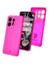 Silikonové pouzdro Bizon Soft Case pro Motorola Edge 50 Pro neonově růžové