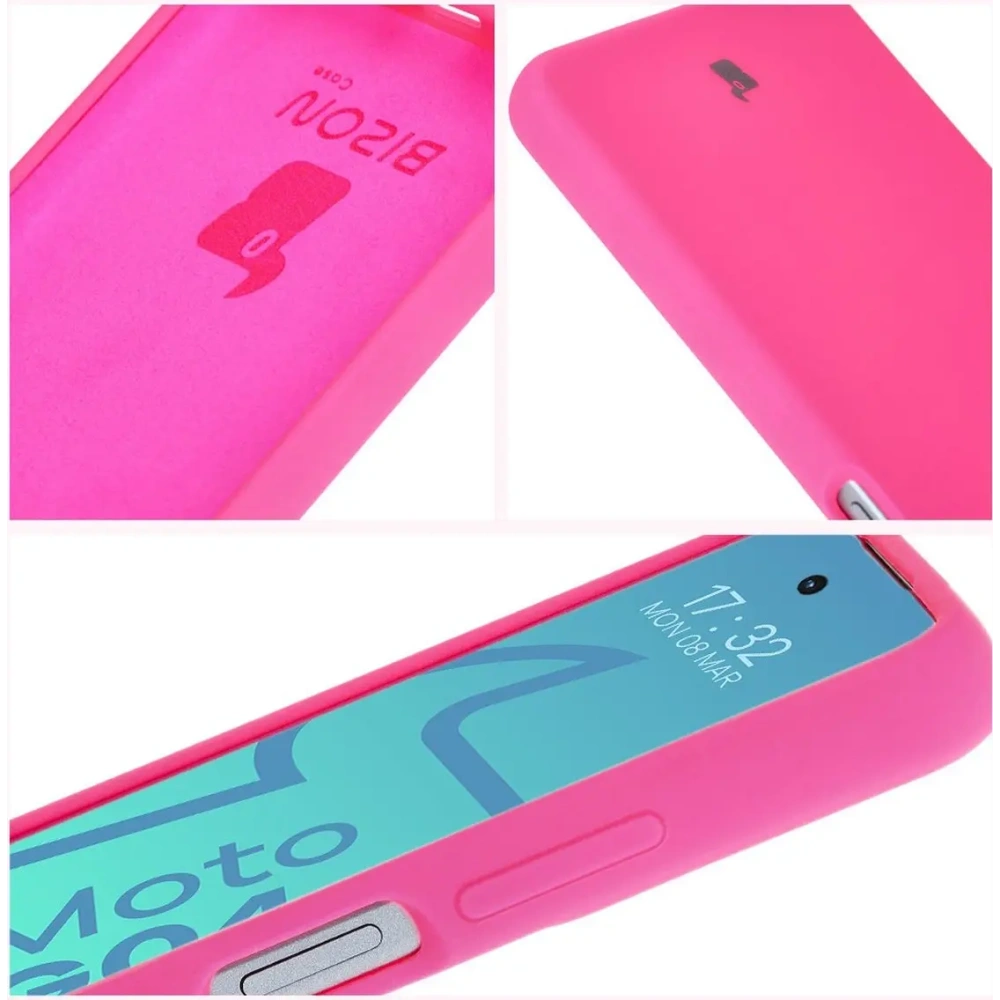 Silikonowe etui Bizon Soft Case do Motorola Moto G04 neonowo-różowe