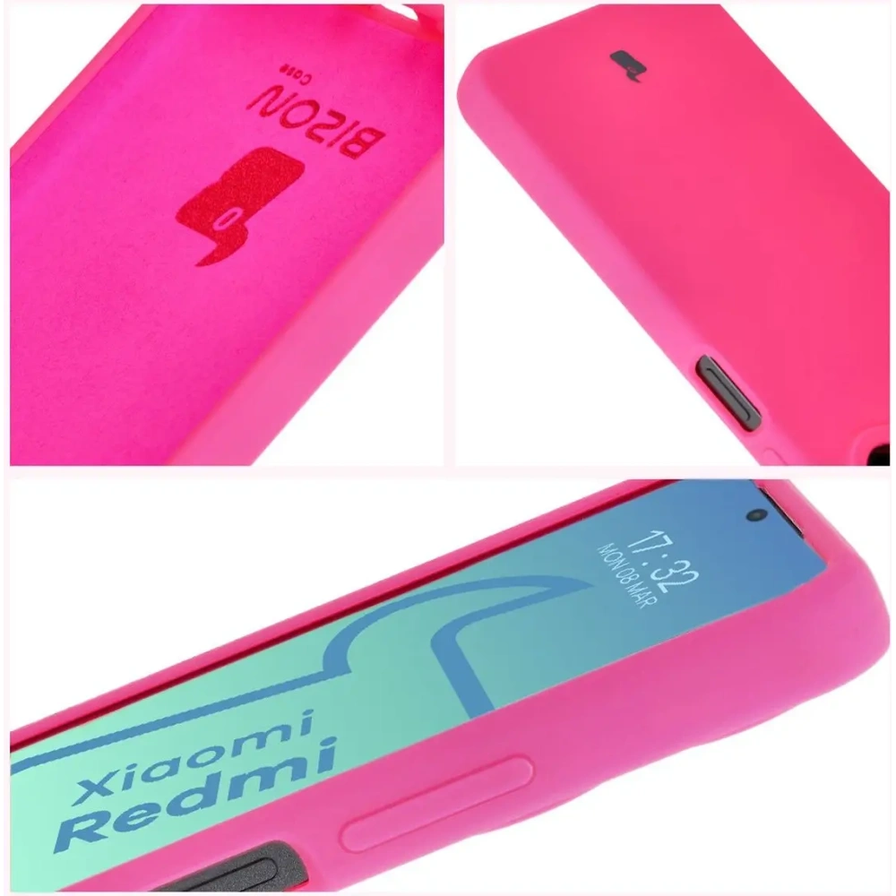 Silikonowe etui Bizon Soft Case do Xiaomi Redmi 13C 4G / Xiaomi Redmi 13C 5G / Xiaomi Poco C65 neonowo-różowe