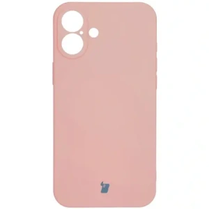 Silikonowe etui z pierścieniem magnetycznym Bizon Case Silicone Magnetic do Apple iPhone 16 Plus jasnoróżowe
