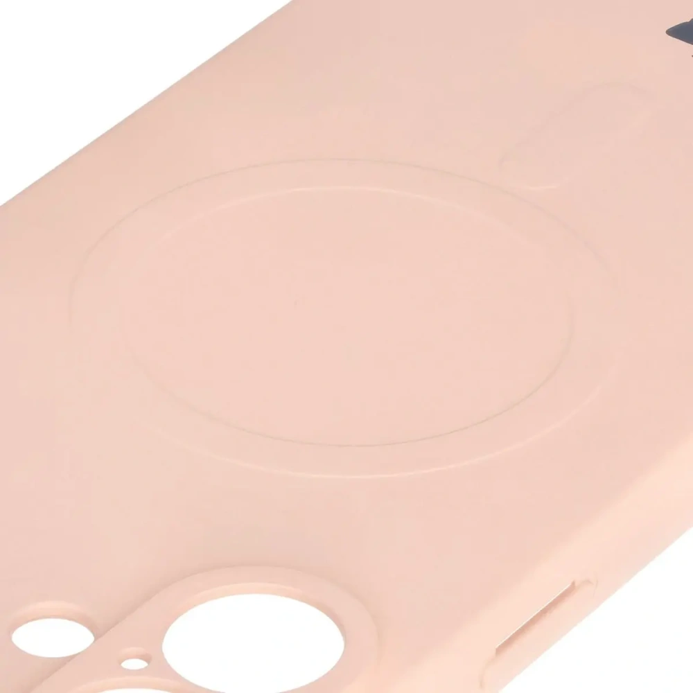 Silikonowe etui z pierścieniem magnetycznym Bizon Case Silicone Magnetic do Apple iPhone 16 Plus jasnoróżowe