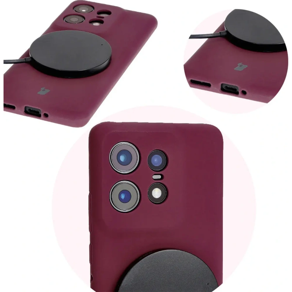 Silikonowe etui Bizon Soft Case do Motorola Edge 50 Pro ciemnofioletowe