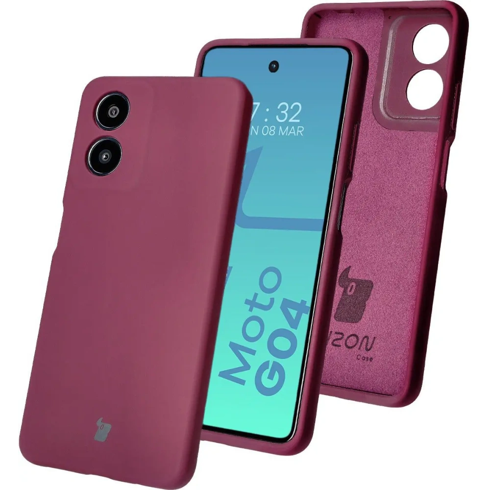 Silikonowe etui Bizon Soft Case do Motorola Moto G04 ciemnofioletowe