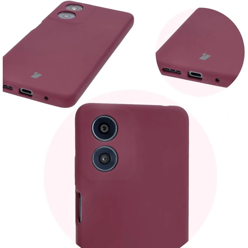 Silikonowe etui Bizon Soft Case do Motorola Moto G04 ciemnofioletowe
