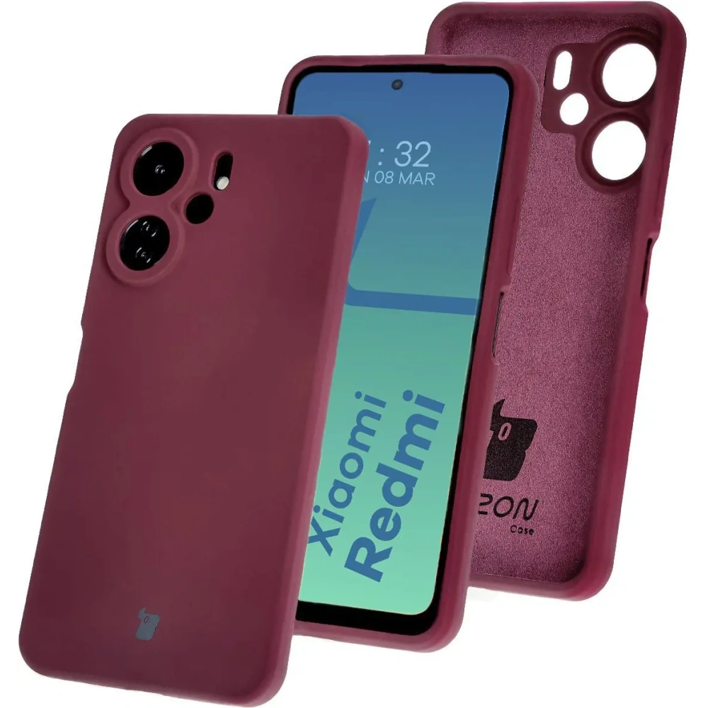 Silikonowe etui Bizon Soft Case do Xiaomi Redmi 13C 4G / Xiaomi Redmi 13C 5G / Xiaomi Poco C65 ciemnofioletowe