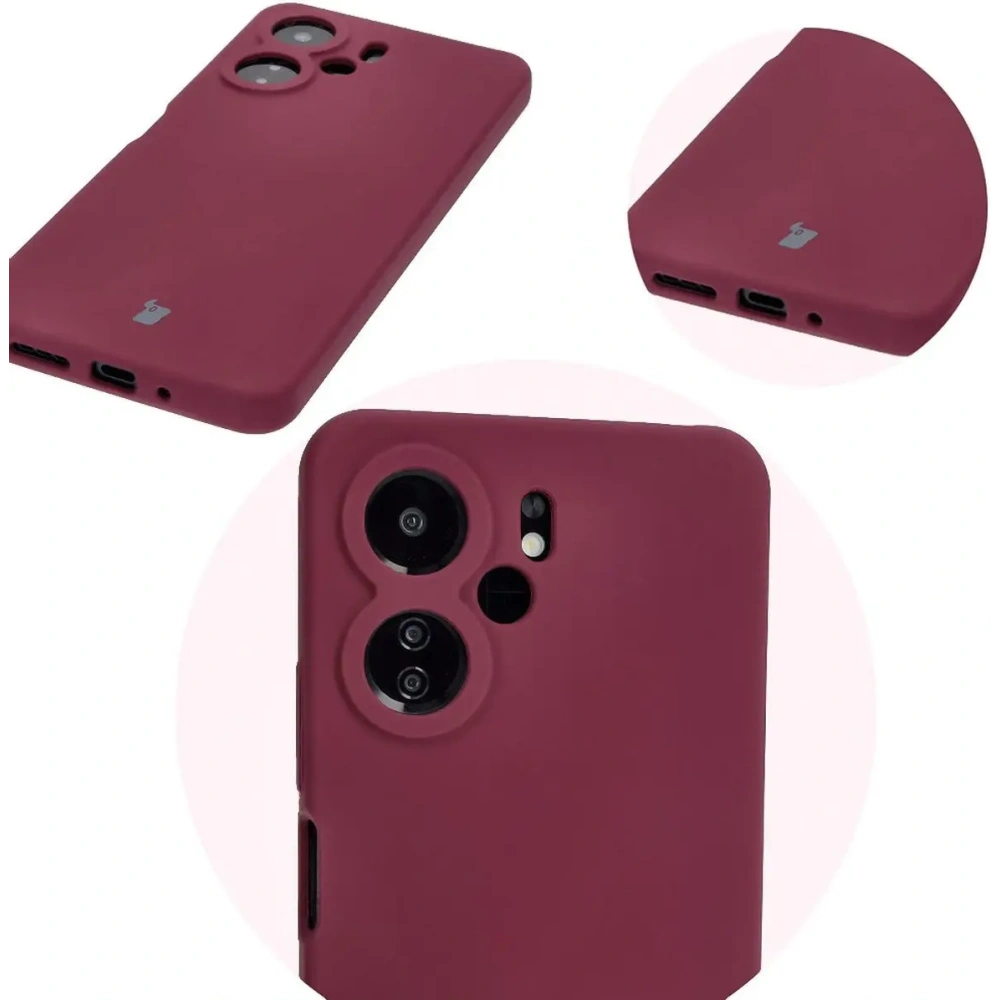 Silikonowe etui Bizon Soft Case do Xiaomi Redmi 13C 4G / Xiaomi Redmi 13C 5G / Xiaomi Poco C65 ciemnofioletowe