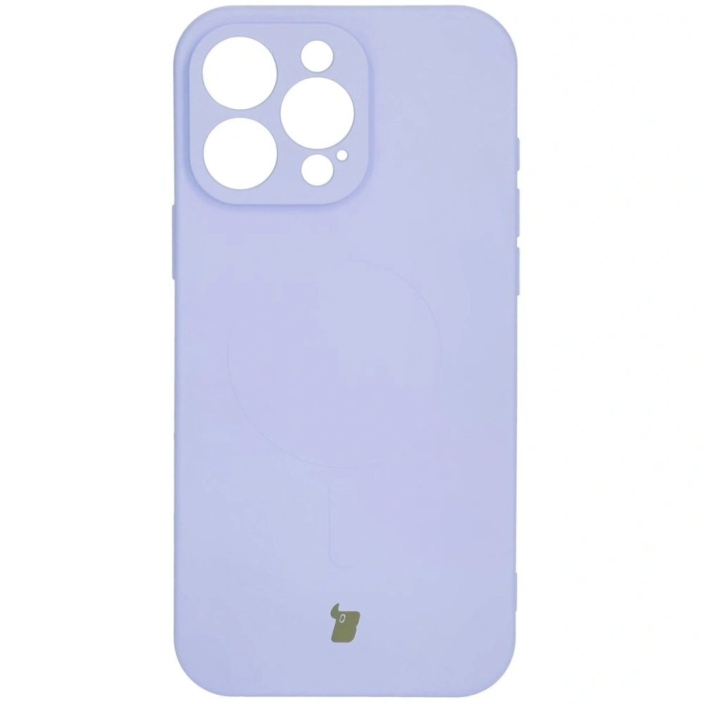 Silikonowe etui z pierścieniem magnetycznym Bizon Case Silicone Magnetic do Apple iPhone 16 Pro Max jasnofioletowe