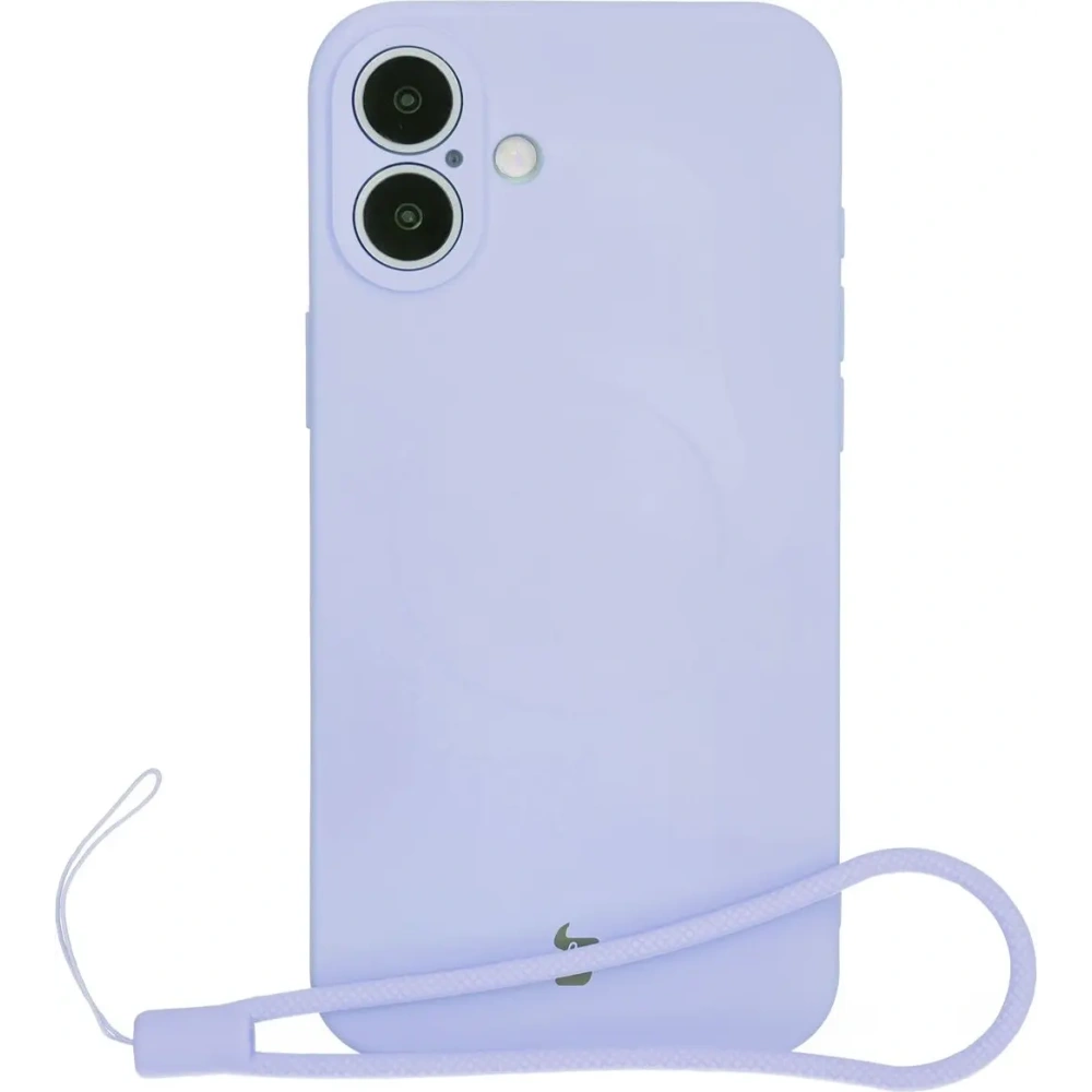 Silikonowe etui z pierścieniem magnetycznym Bizon Case Silicone Magnetic do Apple iPhone 16 jasnofioletowe